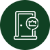 Premium accommodations icon depicting a luxury hotel door with a crown symbol